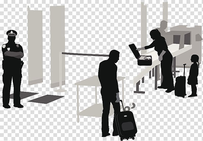Security Airport Police Illustration, The patrol police are checking the police transparent background PNG clipart