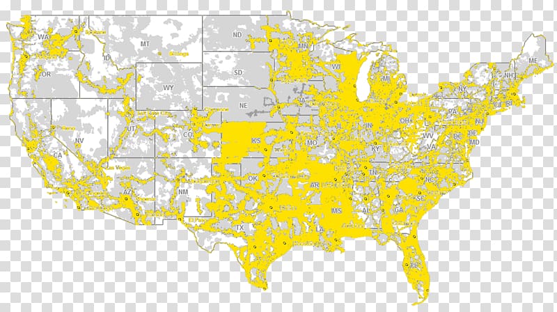 Coverage map Sprint Corporation Verizon Wireless Mobile Phones, map network transparent background PNG clipart