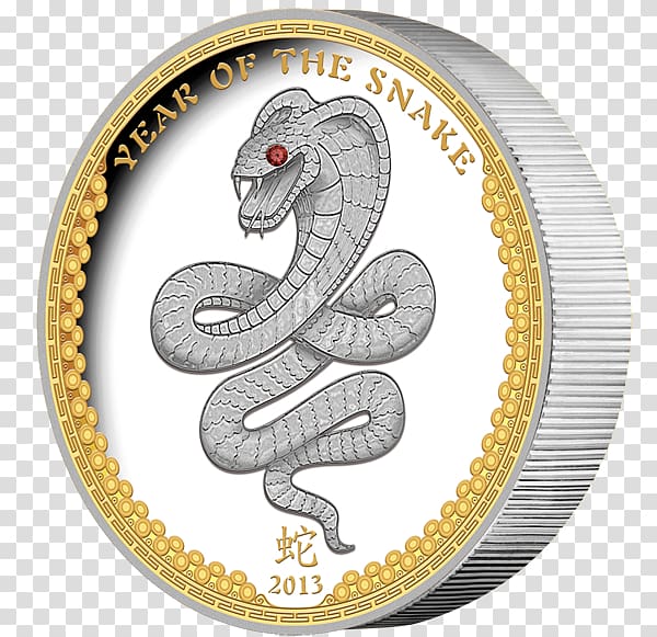 Silver coin Silver coin Silver-gilt Bullion, year of the snake transparent background PNG clipart
