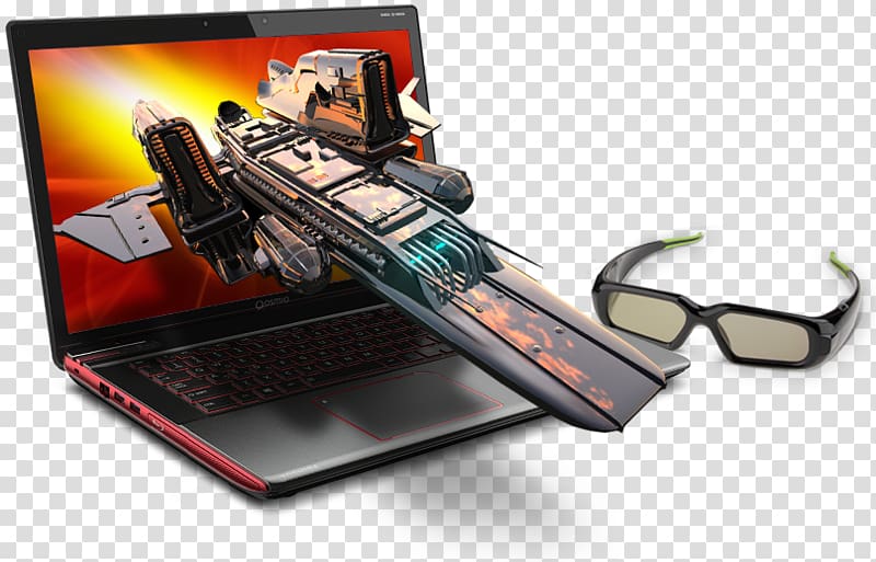Laptop Nvidia 3D Vision Toshiba 3D film 3D computer graphics, .vision transparent background PNG clipart