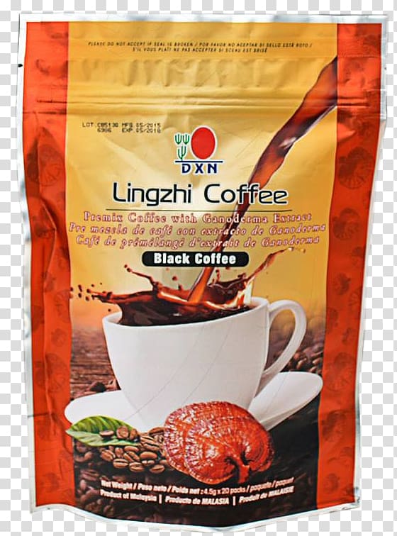Instant coffee Lingzhi mushroom DXN Beverages, Coffee transparent background PNG clipart
