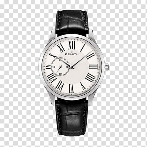 Zenith Watch Chronograph Swiss made Strap, Zenith mechanical watch transparent background PNG clipart