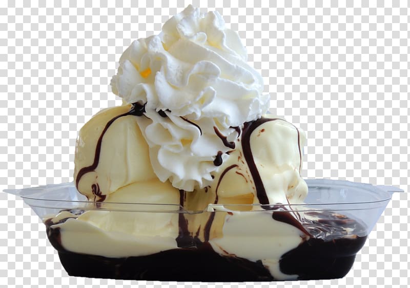 Ice cream Frozen custard Sundae Frozen yogurt, whipped cream transparent background PNG clipart