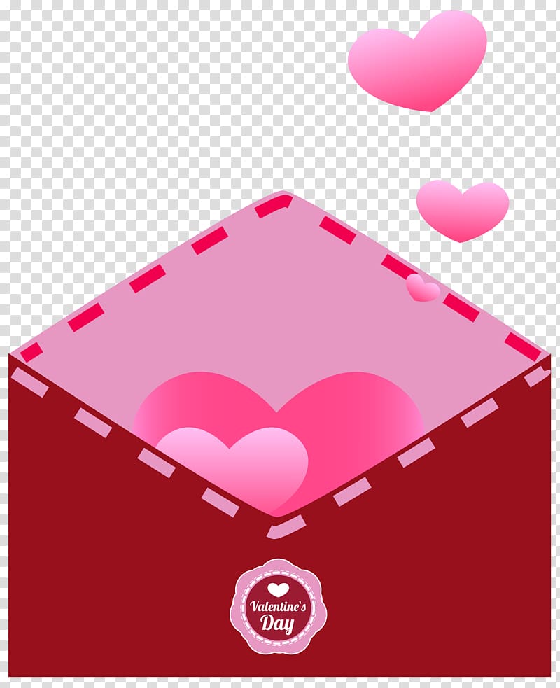 envelope and heart illustrations, Valentine\'s Day Heart , Envelope with Hearts transparent background PNG clipart
