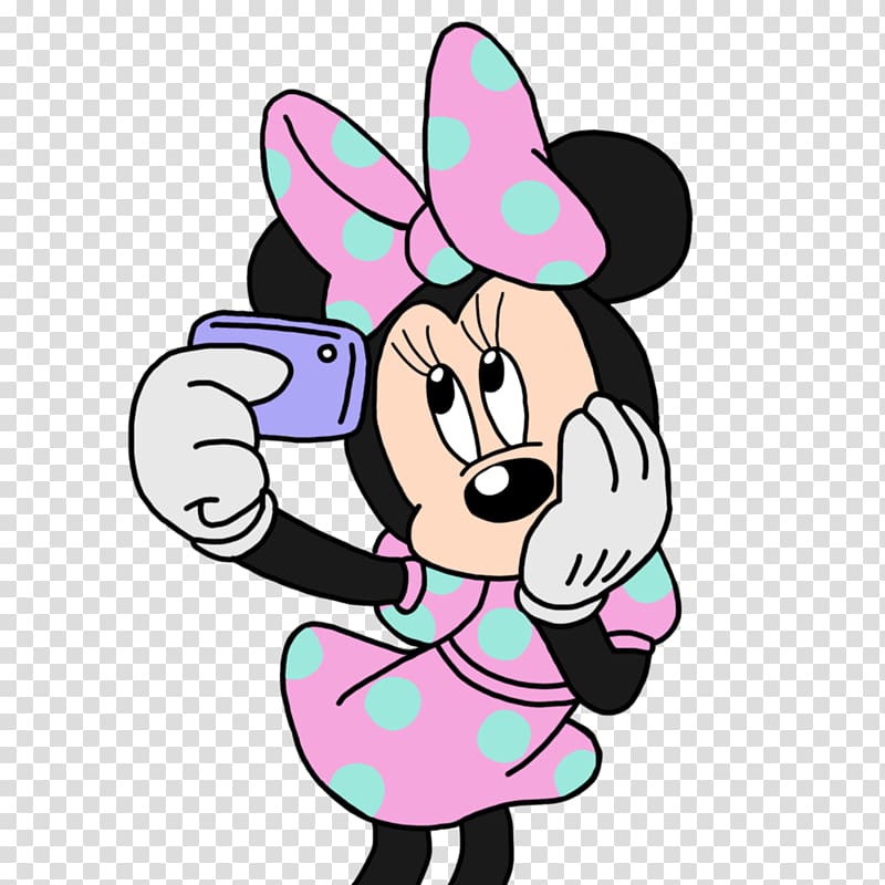 Minnie Mouse , Minnie Mouse Mickey Mouse Selfie Cartoon , selfie transparent background PNG clipart
