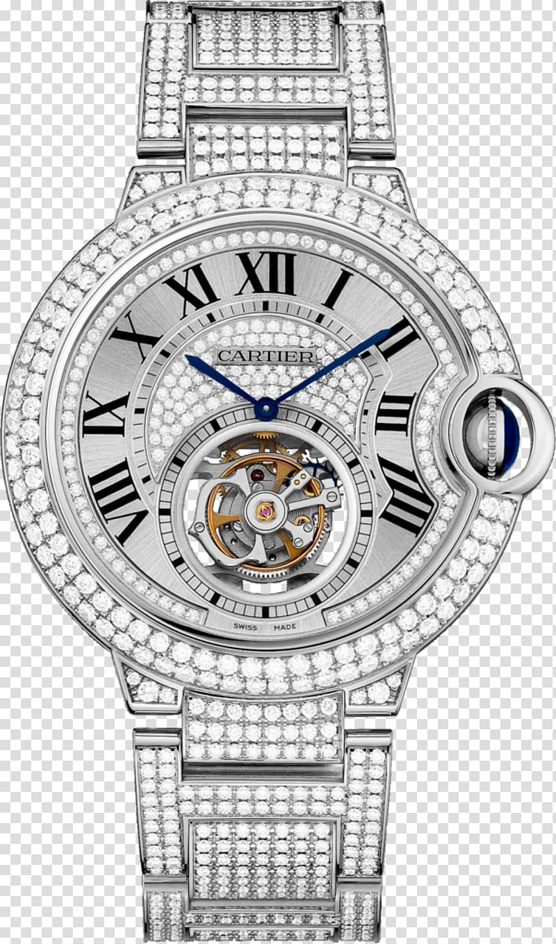 Watch Tourbillon Cartier Ballon Bleu Clock, watch transparent background PNG clipart