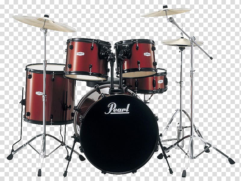 Red Wine Pearl Drums Drum stick Cymbal, drum transparent background PNG clipart