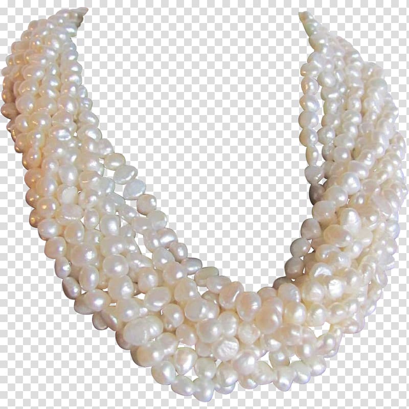 Cultured freshwater pearls Necklace Bead Kenneth Jay Lane, pearl strand transparent background PNG clipart