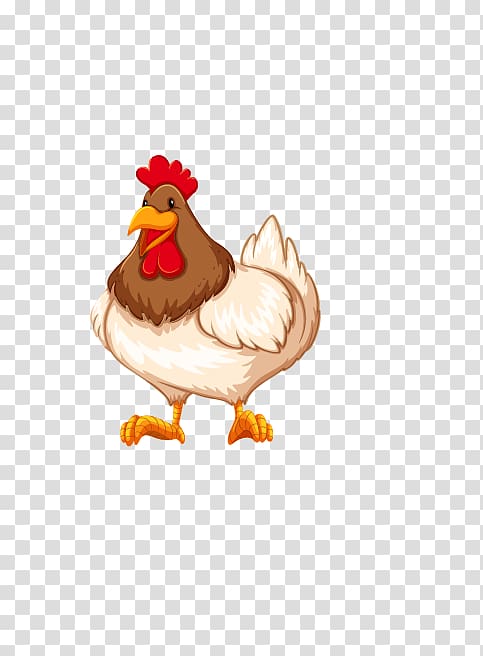 brown and white hen art, Chicken Rooster Farm , cock transparent background PNG clipart