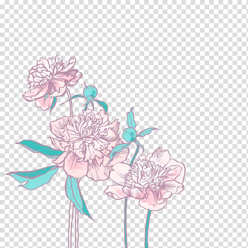 Floral design Euclidean , peony color of lead transparent background PNG clipart