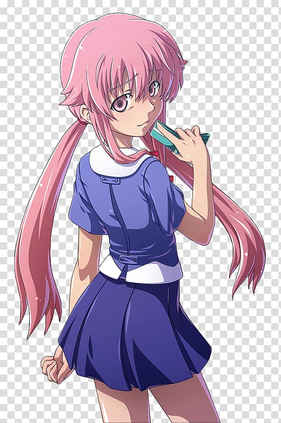 Yuno Gasai Future Diary Manga Anime, lemon villain transparent background PNG clipart