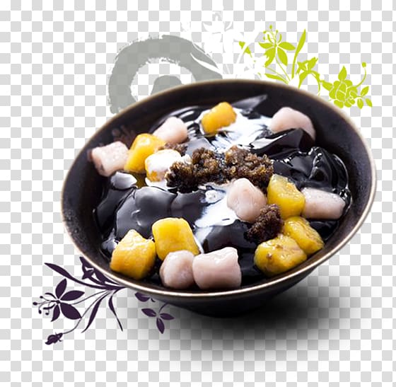 Grass jelly Taro ball Douhua Meet Fresh Dessert, mung bean transparent background PNG clipart