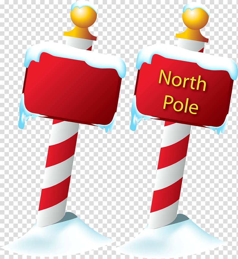 two red North Pole , North Pole Santa Claus Christmas , North Pole Sign transparent background PNG clipart