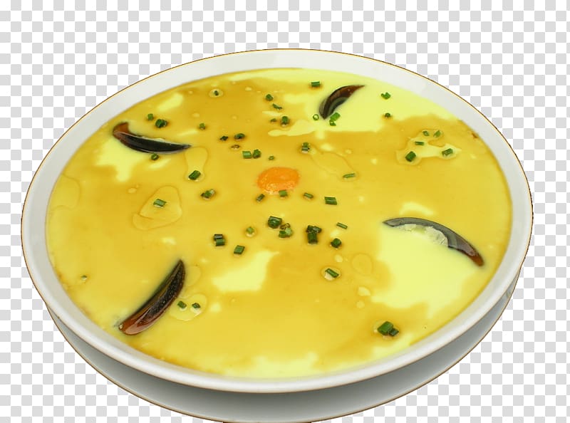 Egg drop soup Chinese steamed eggs Vegetarian cuisine, Golden egg drop soup transparent background PNG clipart