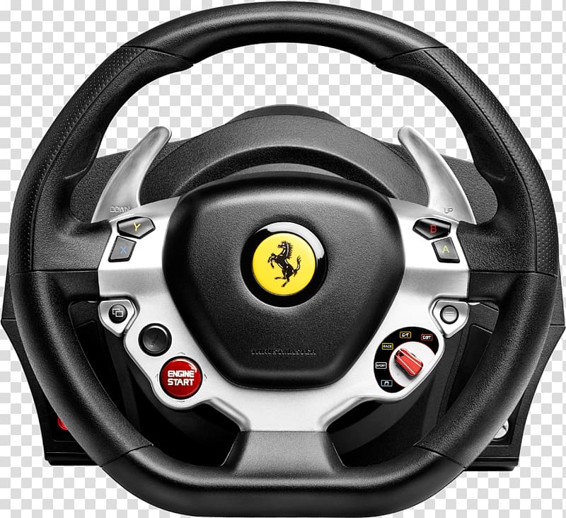 Ferrari 458 Wheel Xbox One Thrustmaster, Steering wheel Ferrari transparent background PNG clipart