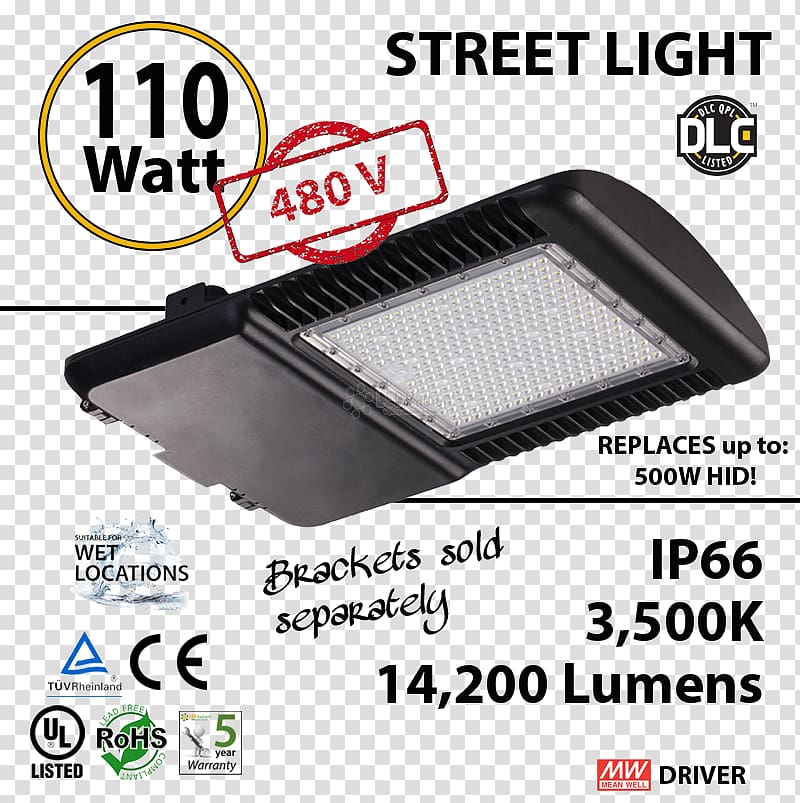 LED street light Light fixture Light-emitting diode Lighting, stripes gas station transparent background PNG clipart