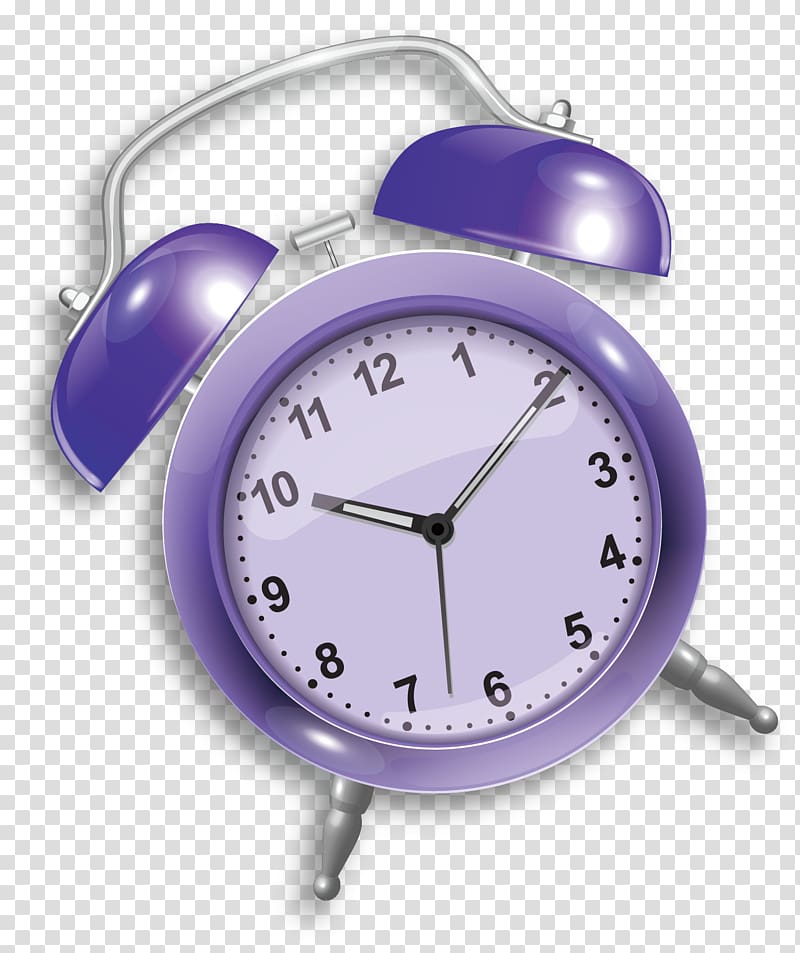 Alarm clock Icon, Purple Clock transparent background PNG clipart