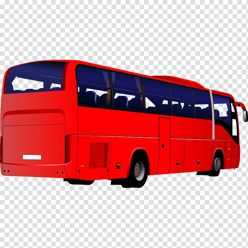 Tour bus service Coach Bus stop, The red tourist bus transparent background PNG clipart