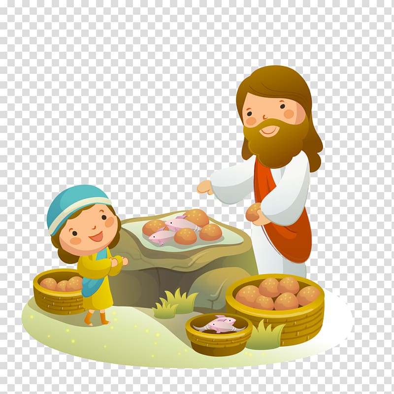 Jesus Christ and girl illustration, Child , Jesus resurrected with child food transparent background PNG clipart
