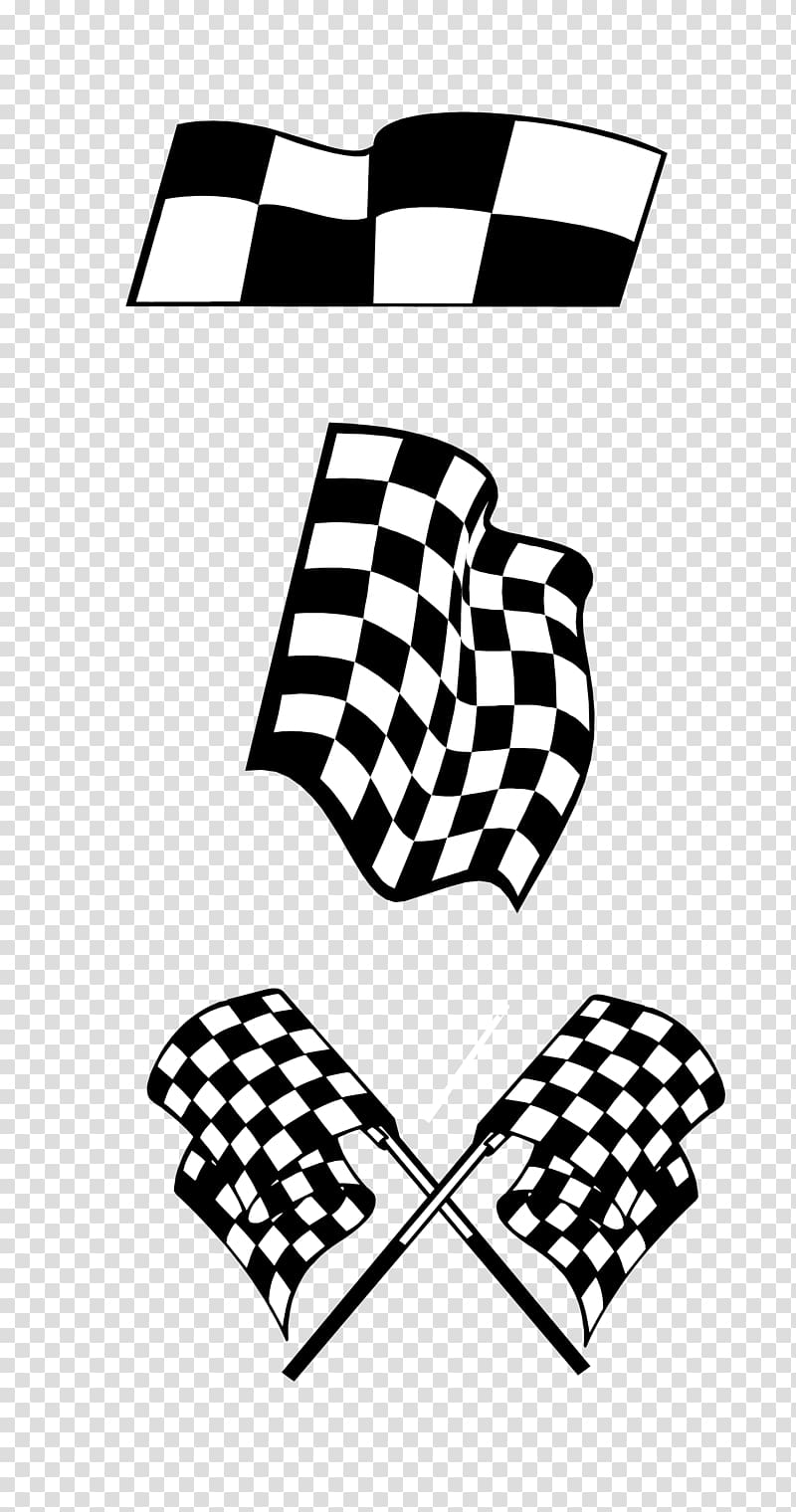 black and white racing flags transparent background PNG clipart