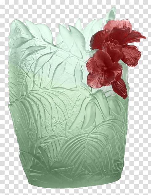 Vase Rosemallows Floral design Light Green, large crystal perfume bottles transparent background PNG clipart
