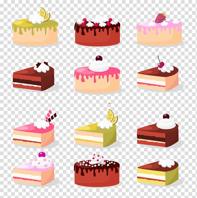 Ice cream Cupcake Birthday cake Chocolate cake Pies and Cakes, Lemon cake material transparent background PNG clipart