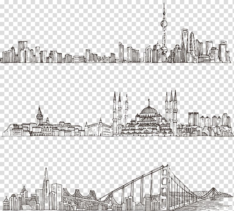 Brooklyn Bridge And City Buildings Illustration Architecture