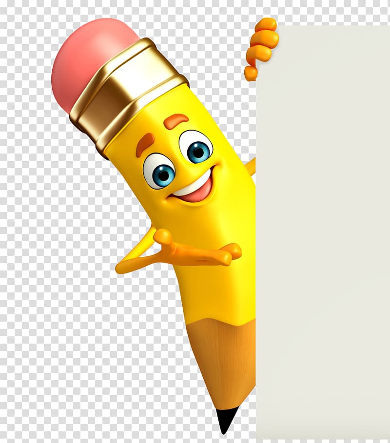 Standee Poster, Yellow pencil villain transparent background PNG clipart