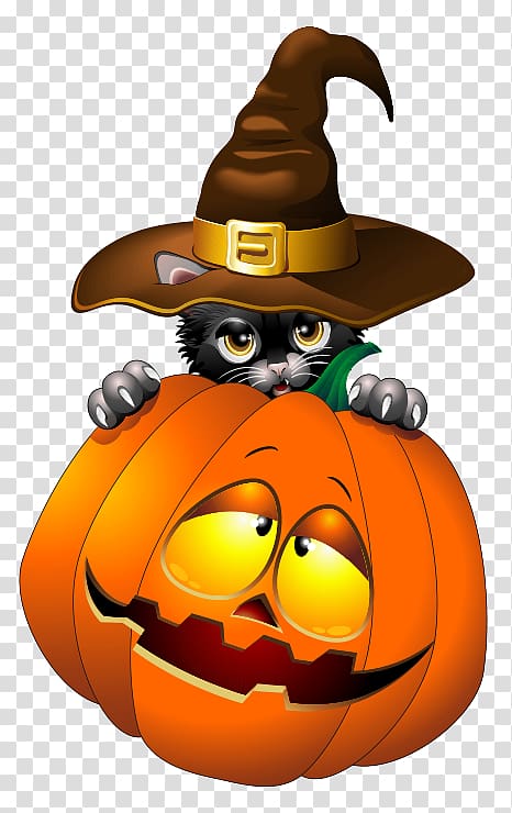 Candy pumpkin Cat Jack-o\'-lantern Bat, halloween pumpkins transparent background PNG clipart