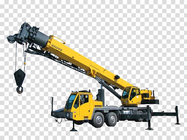 Mobile crane Truck Hydraulics Heavy Machinery, truck transparent background PNG clipart
