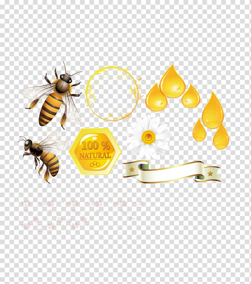 bees-and-flower-illustration-honey-bee-beehive-honey-bee-hive