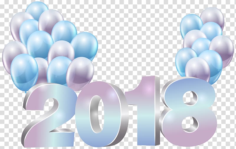 New Year , 2018 with Balloons transparent background PNG clipart