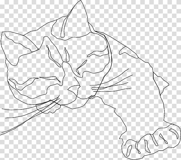 Cat Kitten Line art Drawing, Cat transparent background PNG clipart