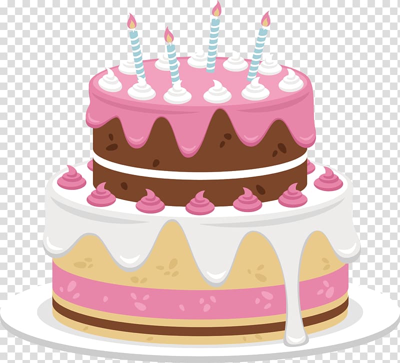 yellow, pink, and brown cake , Birthday cake Cream Bakery, Sweet pink cake transparent background PNG clipart