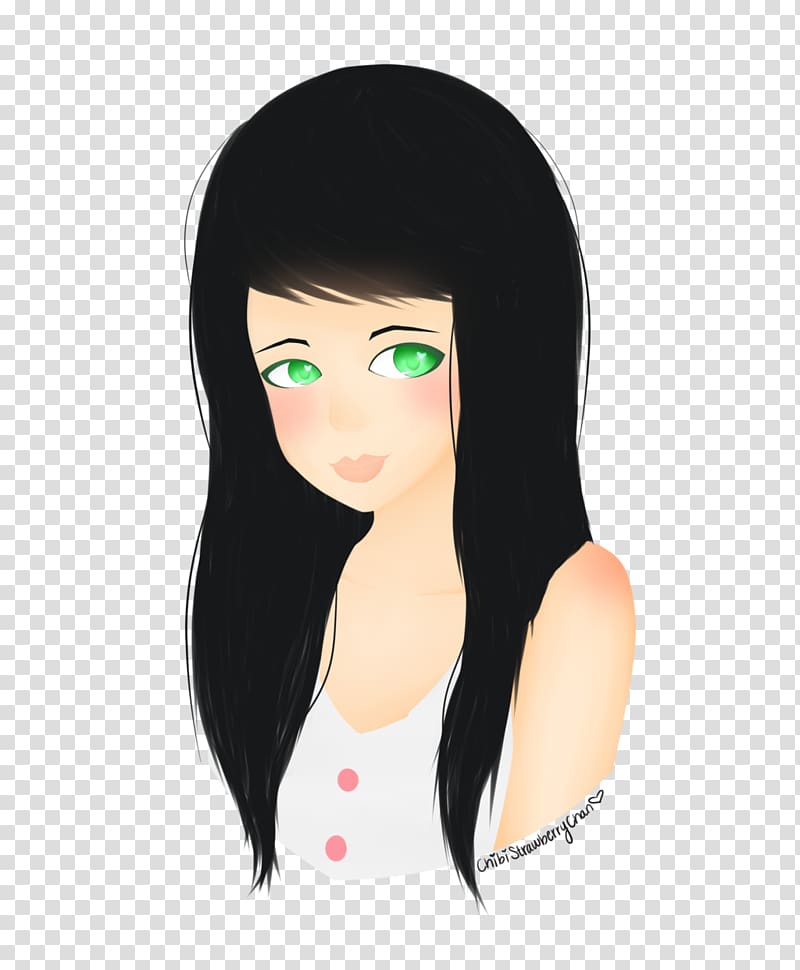 Black hair Hime cut Eyebrow Hair coloring, Chan Mi transparent background PNG clipart
