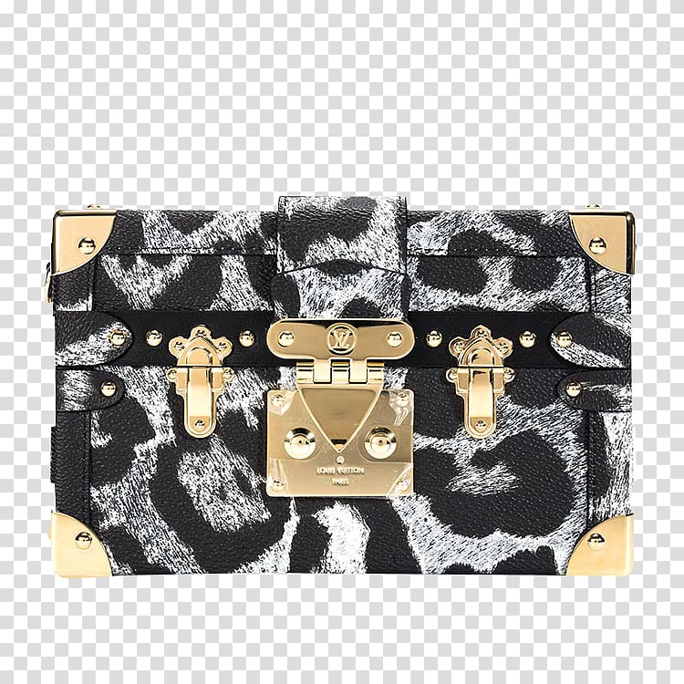 Handbag Louis Vuitton Prada, Louis Vuitton Ms. bag black and gray leopard positive transparent background PNG clipart