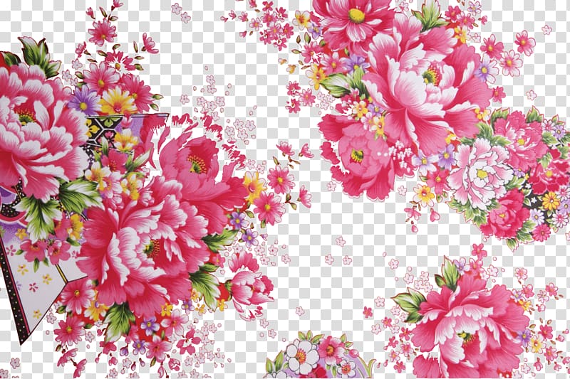 flower , China Peony Textile Paeonia lactiflora , Vintage Chinese Peony fabric transparent background PNG clipart