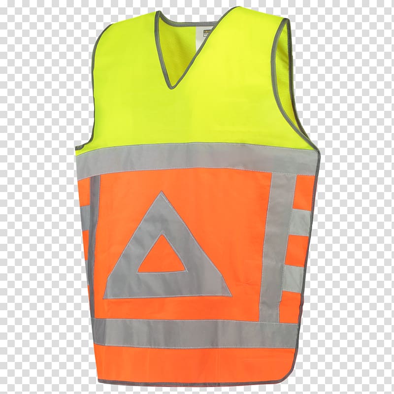 Workwear High-visibility clothing Armilla reflectora Gilets Polo shirt, orange yellow transparent background PNG clipart