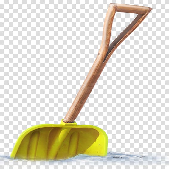 Snow shovel, Yellow snow shovel transparent background PNG clipart