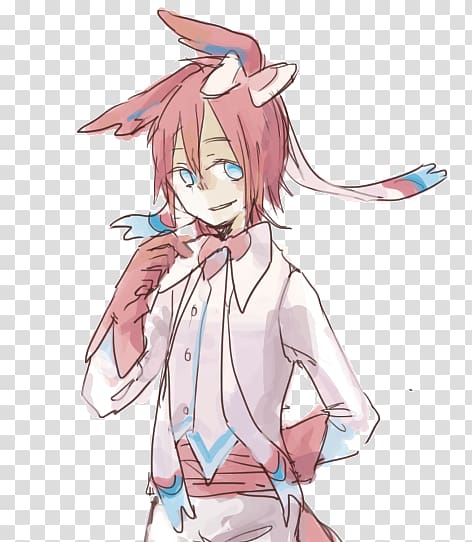 Sylveon Pokémon Red and Blue Moe anthropomorphism Anime, Not To Hurt The Hair Hair Dryer transparent background PNG clipart