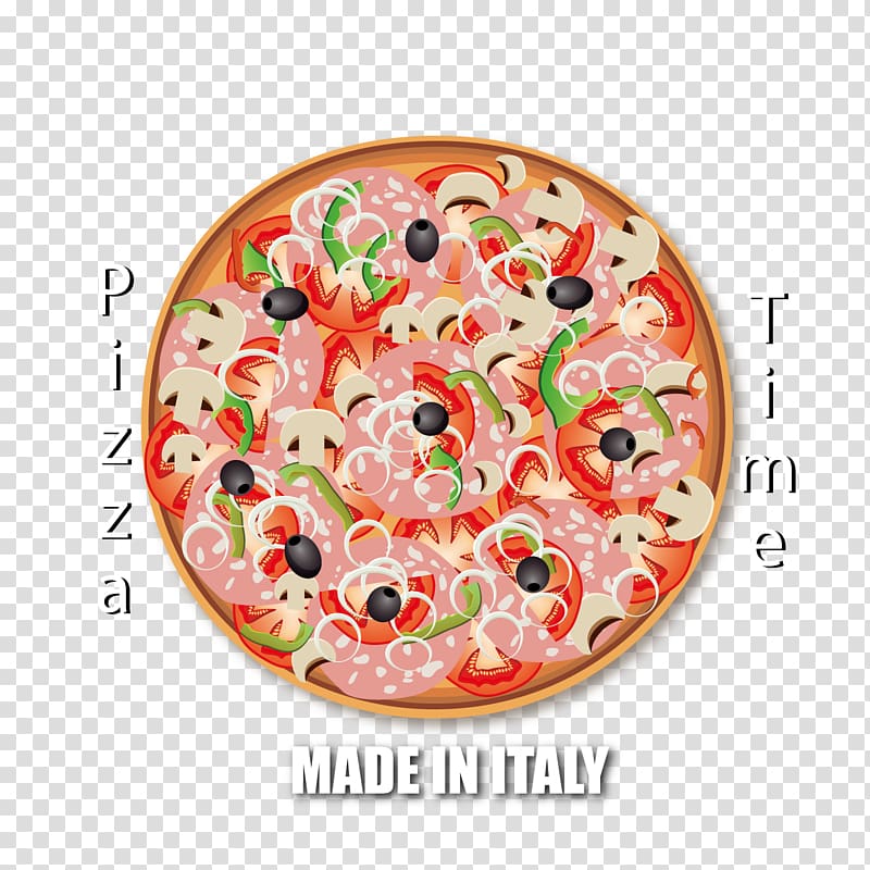 Sicilian pizza Italian cuisine , Hand painted pizza illustration transparent background PNG clipart