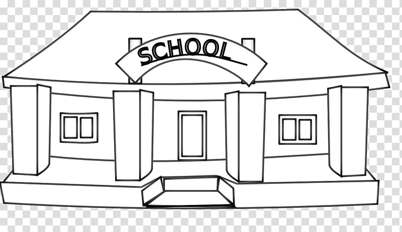School Black and white Escuela , White Building transparent background PNG clipart