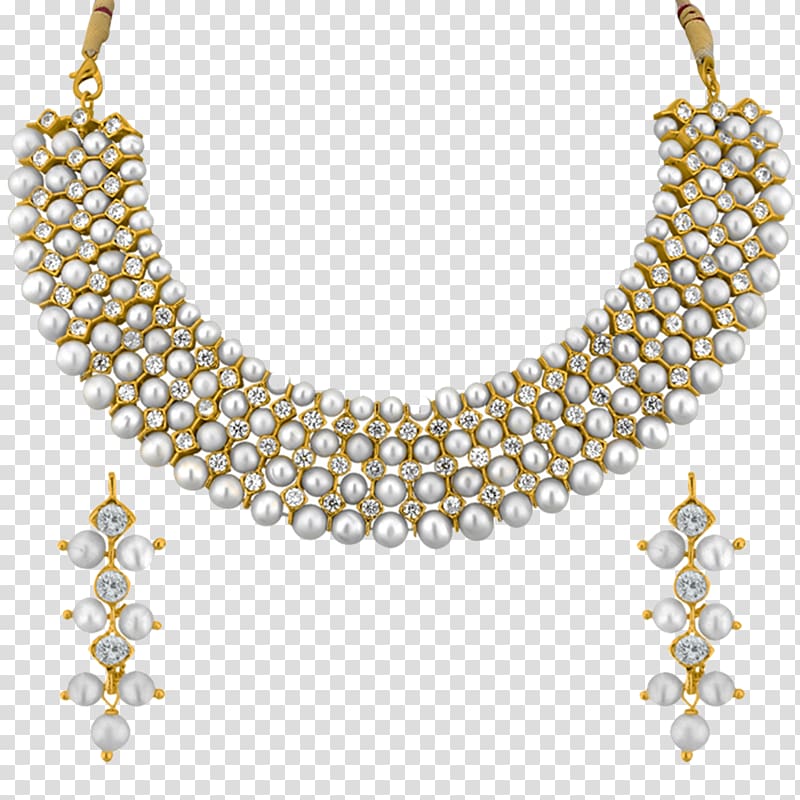 Jpearls Necklace Earring Jagdamba Pearls, necklace transparent background PNG clipart