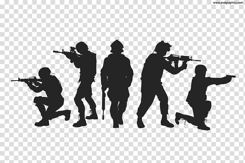 battlegrounds silhouette poster, Silhouette Soldier Military Army, soldiers transparent background PNG clipart