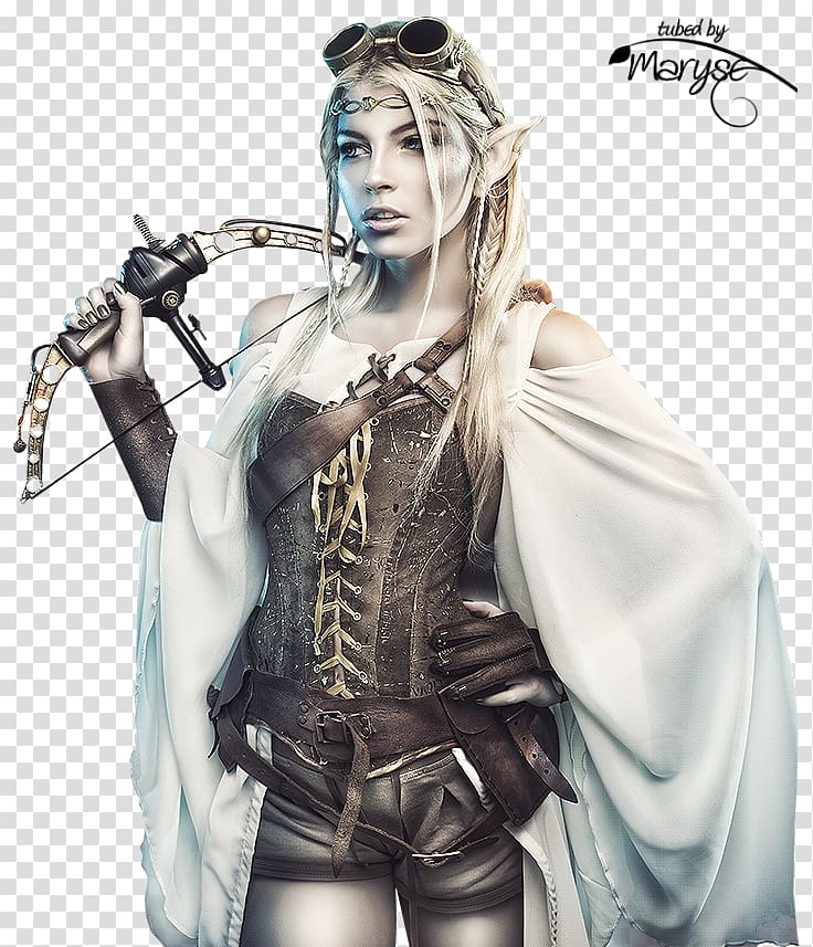 Steampunk Elf Female Gothic fashion Cyberpunk, Elf transparent background PNG clipart