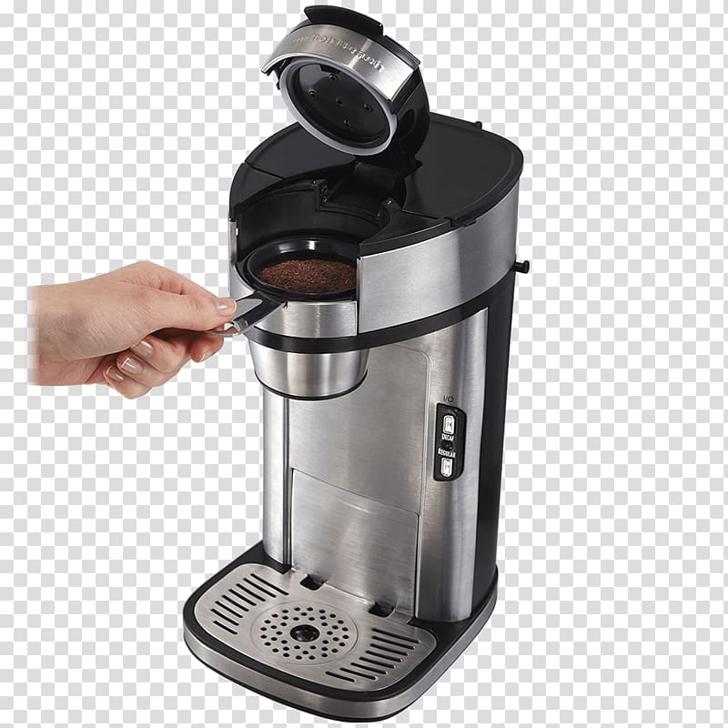 Coffeemaker Hamilton Beach 49981 Single-serve coffee container Brewed coffee, Coffee transparent background PNG clipart