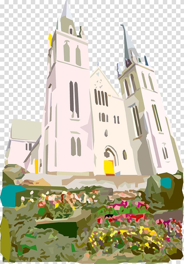 Europe Church, European-style hand-painted church steeple transparent background PNG clipart