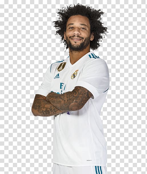 man wearing adidas Real madrid jersey set, Marcelo Vieira Real Madrid C.F. UEFA Champions League La Liga, real madrid 2018 transparent background PNG clipart