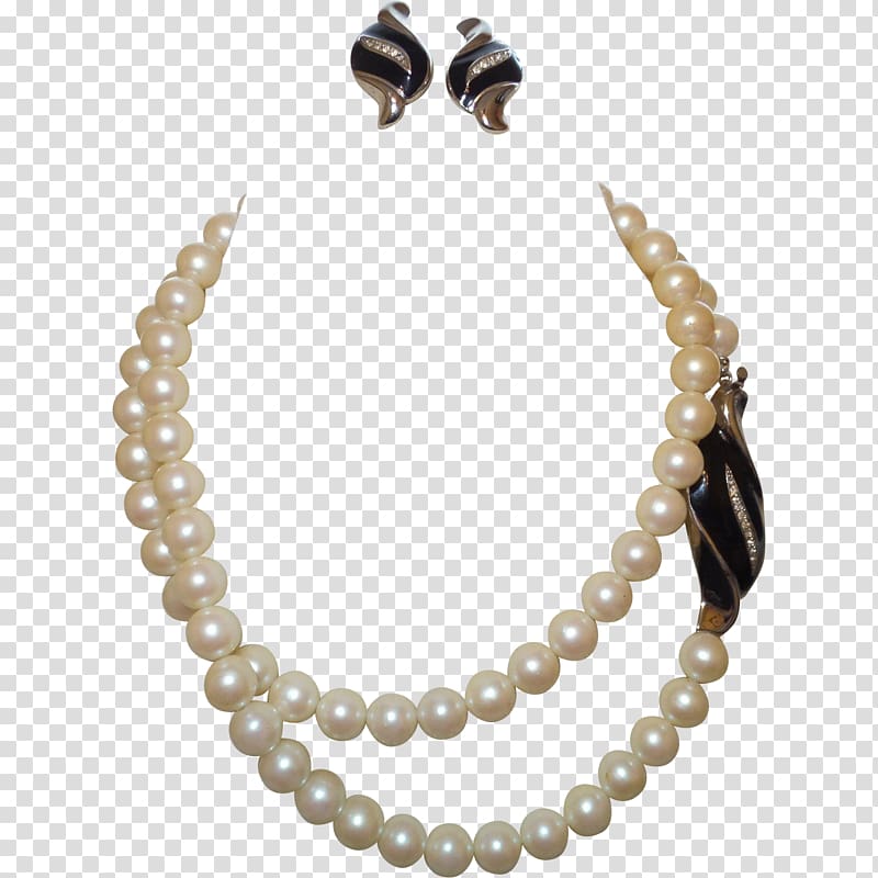 Earring Pearl necklace Pearl necklace Jewellery, necklace transparent background PNG clipart