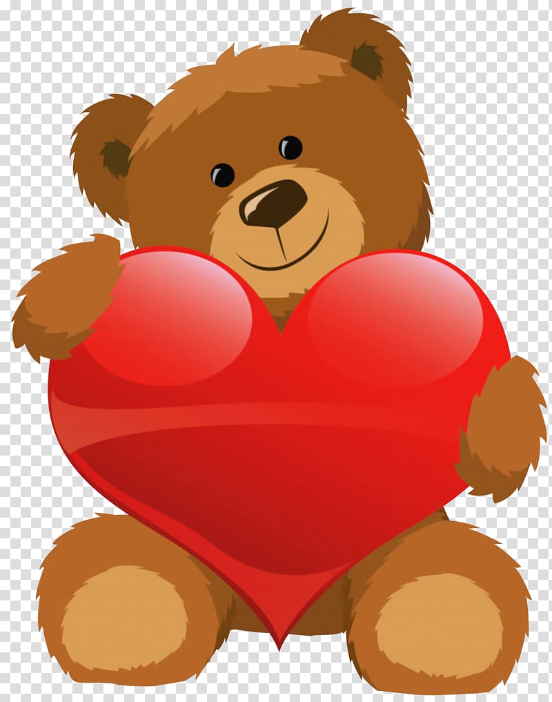 Teddy bear Valentine's Day Heart , Cute Bear with Heart , bear hugging heart transparent background PNG clipart